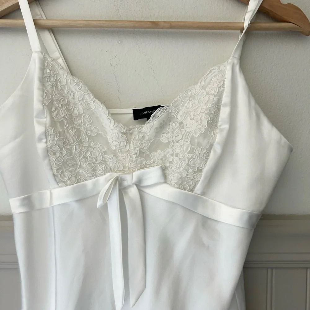 Vintage Jones New York Medium Lingerie Set White Lace Matching Robe